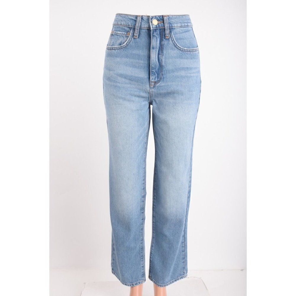 Triarchy Womens Ms Triarchy Jeans Cinched High Rise Straight Sz 24 Light indigo
